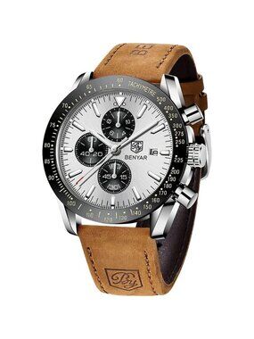 BY BENYAR Men's Analog Quartz Chronograph Watch 30M Waterproof Luminous Big Face